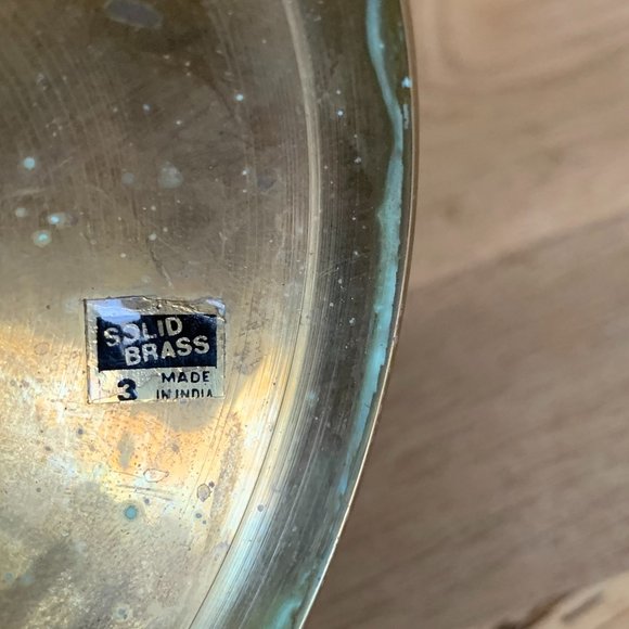 VTG 2 Brass French Horn Christmas Candle Holders Holiday Boho Decor India - Picture 7 of 9